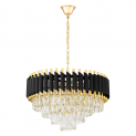 Хрустальная подвесная люстра Lumina Deco Funneli LDP 6003-550 BK+F.GD
