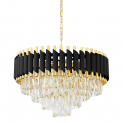Хрустальная подвесная люстра Lumina Deco Funneli LDP 6003-550 BK+F.GD