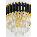 Хрустальная подвесная люстра Lumina Deco Funneli LDP 6003-400 BK+F.GD