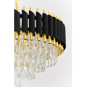 Хрустальная подвесная люстра Lumina Deco Funneli LDP 6003-550 BK+F.GD