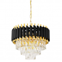 Хрустальная подвесная люстра Lumina Deco Funneli LDP 6003-400 BK+F.GD
