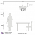 Хрустальная подвесная люстра Lumina Deco Alessia LDP 1726-6 CHR