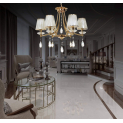 Хрустальная подвесная люстра Lumina Deco Dominni LDP 9268-6 GD