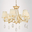Хрустальная подвесная люстра Lumina Deco Dominni LDP 9268-6 GD