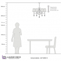 Хрустальная подвесная люстра Lumina Deco Dominni LDP 9268-6 GD